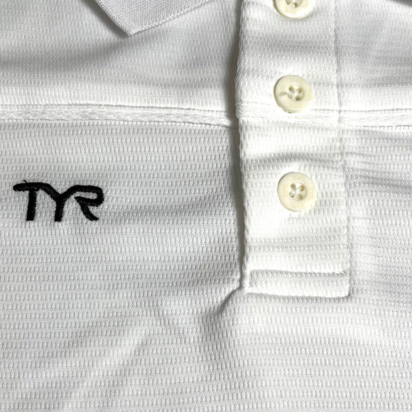 TYR Women's Alliance Tech Polo Shirt White Textured  TFPOC6A - Size Medium - $40 - Picture 3 of 6